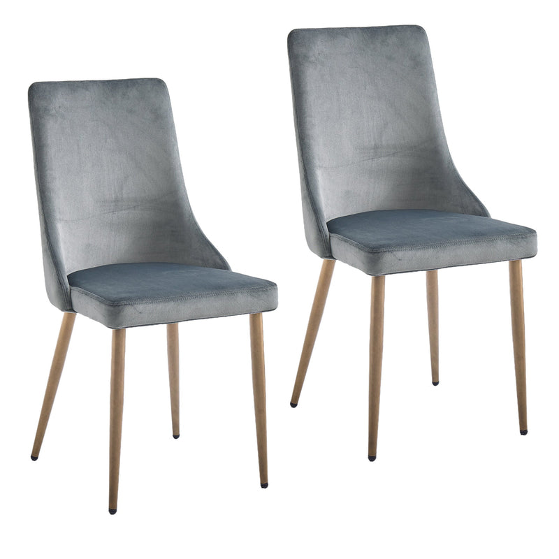 7. "Carmilla Dining Chair, Set of 2 in Grey and Aged Gold - High-quality craftsmanship and attention to detail"