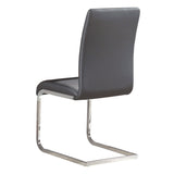 3. "Maxim Dining Chair, Set of 2 - Contemporary grey upholstery with chrome accents"