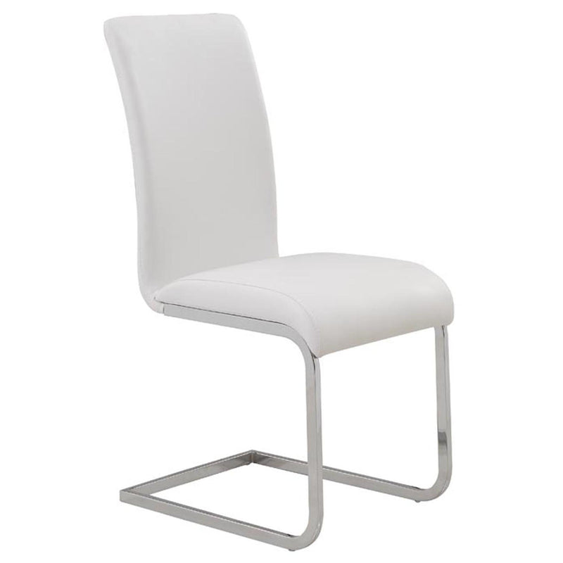 1. "Maxim Dining Chair, Set of 2 in White and Chrome - Sleek and modern design"