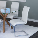 2. "White and Chrome Maxim Dining Chair, Set of 2 - Stylish addition to any dining space"
