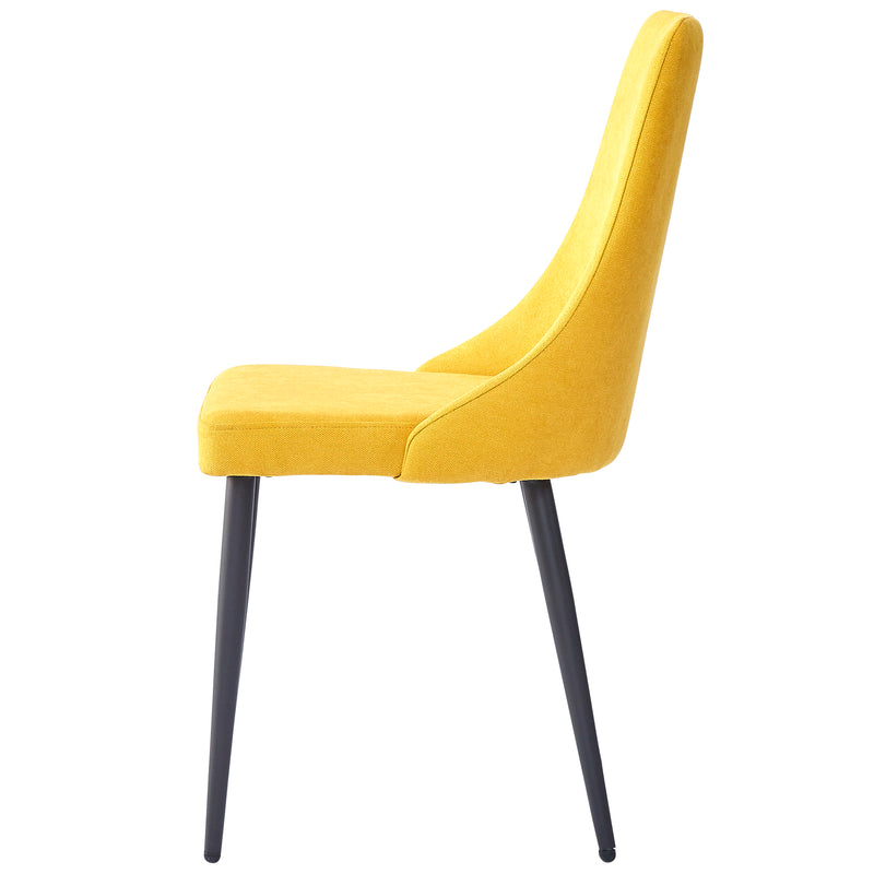 4. "Mustard and Black Dining Chairs - Set of 2 - Add a pop of color to your dining space"
