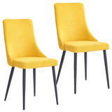 7. "Venice Dining Chair, Set of 2 in Mustard and Black - Durable and long-lasting construction"