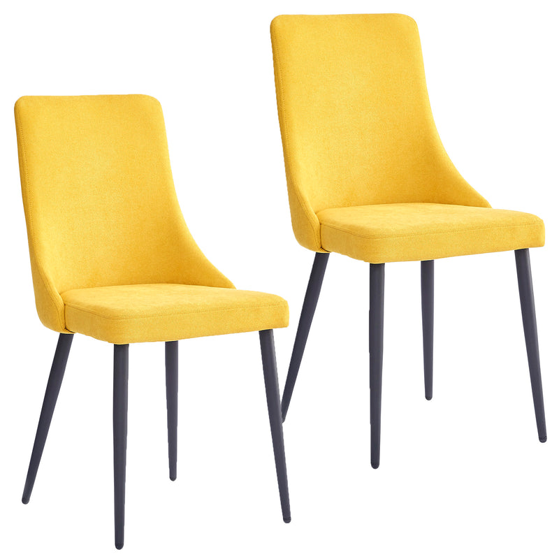 7. "Venice Dining Chair, Set of 2 in Mustard and Black - Durable and long-lasting construction"