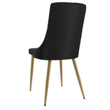 3. "Antoine Dining Chair Set - Sleek Design with Black and Aged Gold Finish"