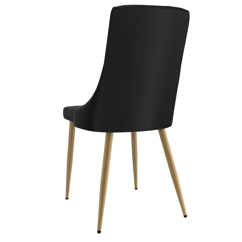 3. "Antoine Dining Chair Set - Sleek Design with Black and Aged Gold Finish"