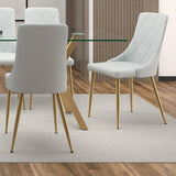 2. "Light Grey and Aged Gold Antoine Dining Chair, Set of 2 - Stylish addition to any dining space"