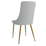 3. "Antoine Dining Chair, Set of 2 - Light Grey upholstery with Aged Gold accents"