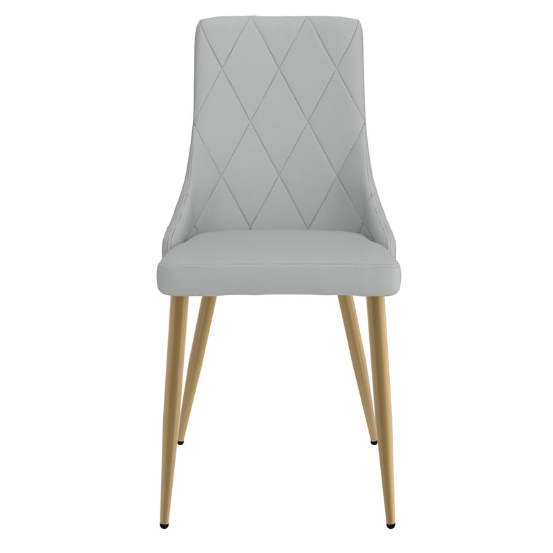 4. "Light Grey and Aged Gold Dining Chairs - Set of 2 for a sophisticated dining experience"