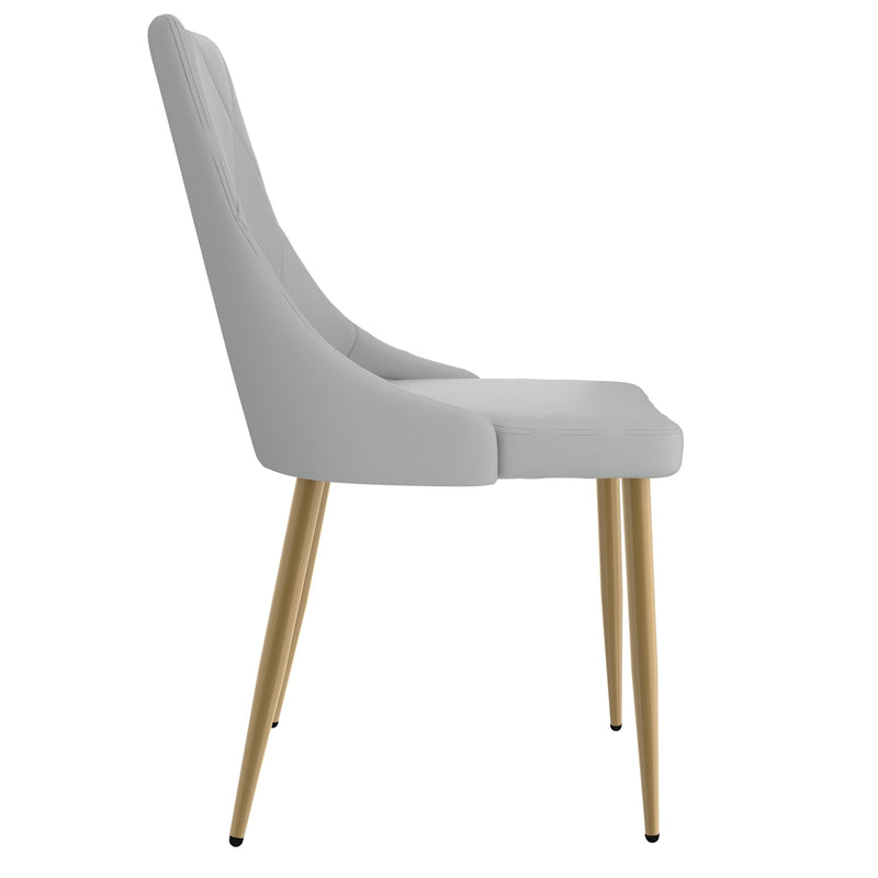 5. "Antoine Dining Chair, Set of 2 in Light Grey and Aged Gold - Modern design with a touch of vintage charm"