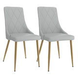 7. "Antoine Dining Chair, Set of 2 - Light Grey upholstery and Aged Gold legs for a contemporary look"