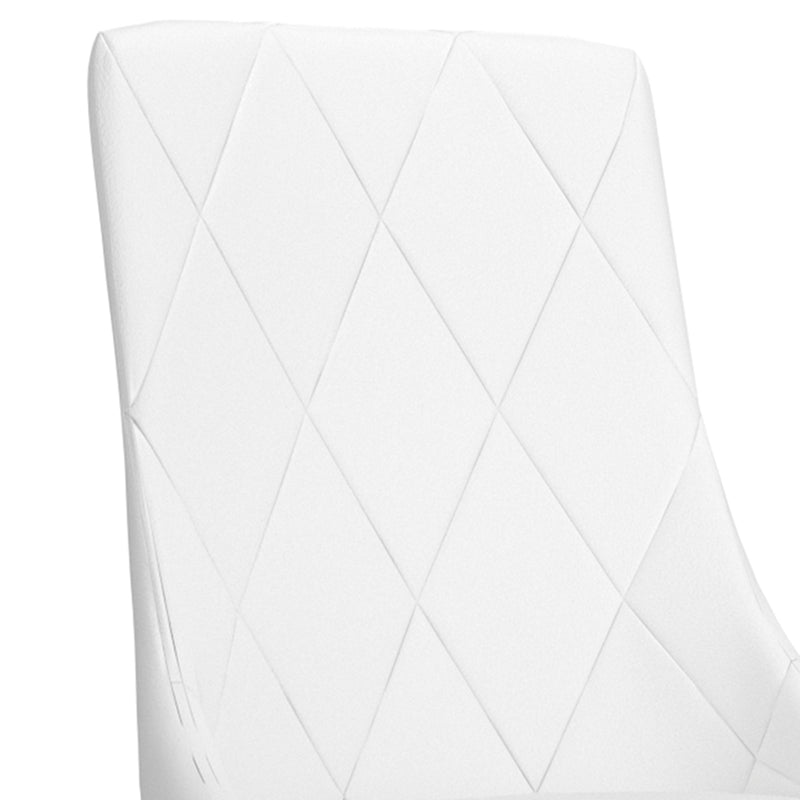 6. "White and Aged Gold Dining Chairs - Add a Touch of Sophistication to Your Space"