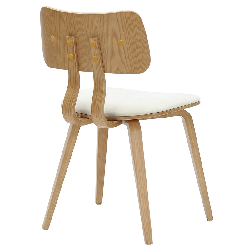 3. "Zuni Dining Chair in Beige Fabric - Natural wood accents for a rustic touch"