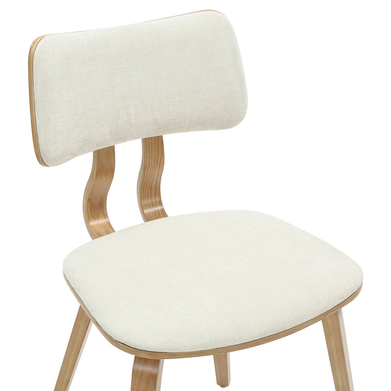 7. "Zuni Dining Chair in Beige Fabric and Natural Wood - Durable and long-lasting construction"