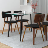 2. "Black Faux Leather and Walnut Zuni Dining Chair - Stylish and Durable"