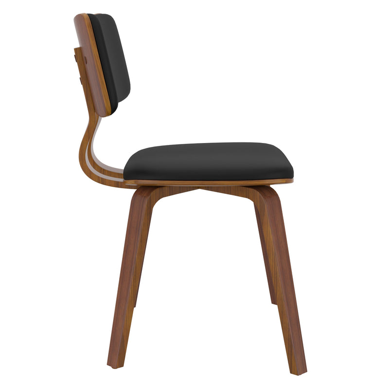 5. "Zuni Dining Chair in Black Faux Leather and Walnut - Enhance Your Dining Experience"