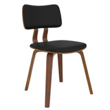 1. "Zuni Dining Chair in Black Faux Leather and Walnut - Elegant and Comfortable Seating"