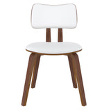 4. "White Faux Leather and Walnut Zuni Dining Chair - Sleek and Contemporary"