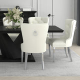 2. "Ivory and Chrome Hollis Dining Chair, Set of 2 - Stylish and Comfortable"