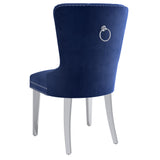3. "Shop the Hollis Dining Chair, Set of 2 in Navy and Chrome - Perfect addition to any modern dining area"