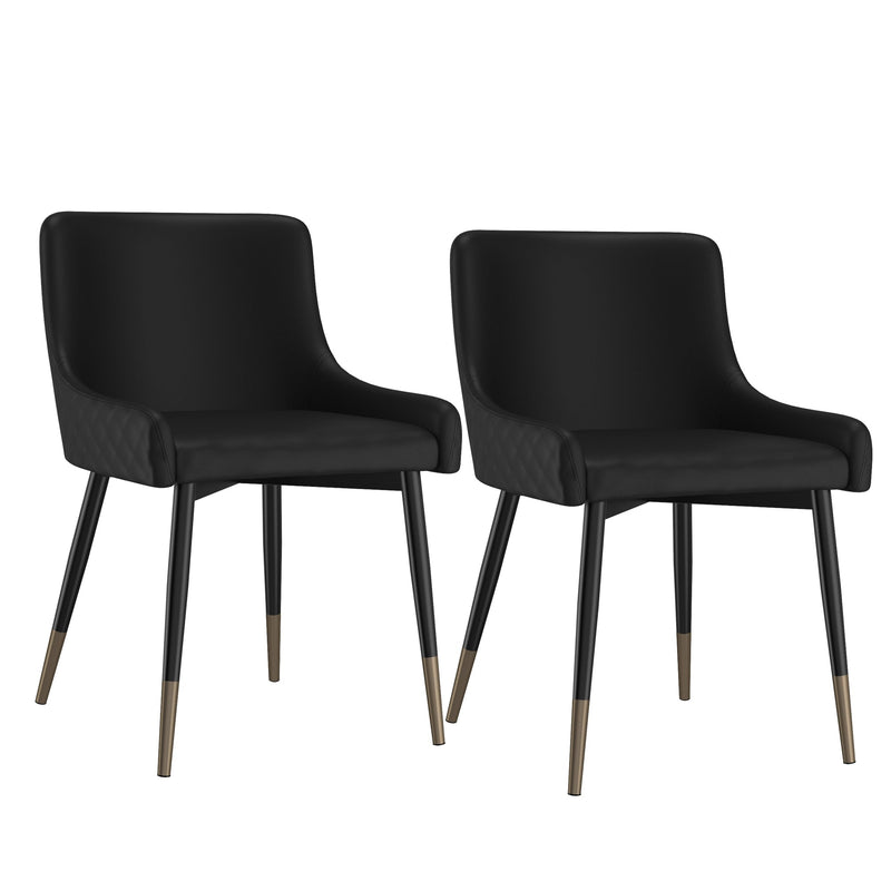7. "Xander Dining Chair, Set of 2 in Black - Ergonomic design for optimal comfort"