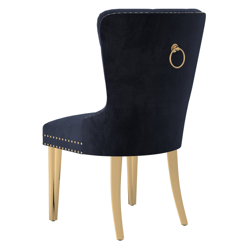 3. "Set of 2 Mizal Dining Chairs in Black and Gold - Enhance Your Dining Experience"
