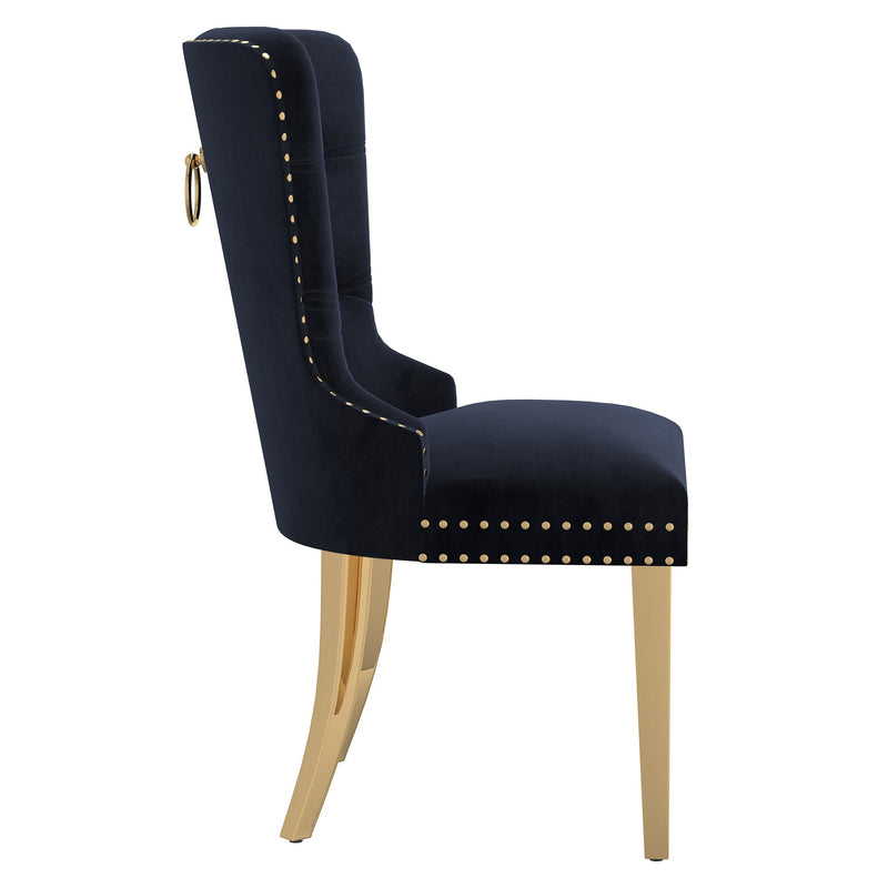 4. "Black and Gold Mizal Chairs - Add a Touch of Luxury to Your Dining Room"