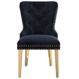 5. "Mizal Dining Chair Set in Black and Gold - Comfortable and Durable"