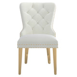 5. "Mizal Dining Chair Set - Ivory and Gold Finish for a Sophisticated Look"