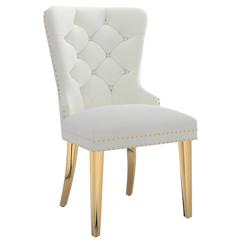 1. "Mizal Dining Chair, Set of 2 in Ivory and Gold - Elegant and Stylish Seating"