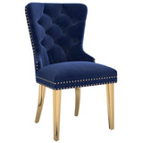 1. "Mizal Dining Chair, Set of 2 in Navy and Gold - Elegant and Comfortable Seating"