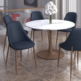 2. "Black and Aged Gold Cleo Dining Chair, Set of 2 - Perfect for Modern Dining Spaces"