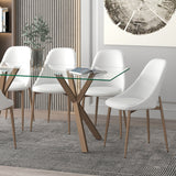 2. "White and Aged Gold Cleo Dining Chair, Set of 2 - Contemporary Design for Modern Interiors"