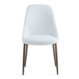 5. "Cleo Dining Chair, Set of 2, in White and Aged Gold - Perfect Blend of Comfort and Style"