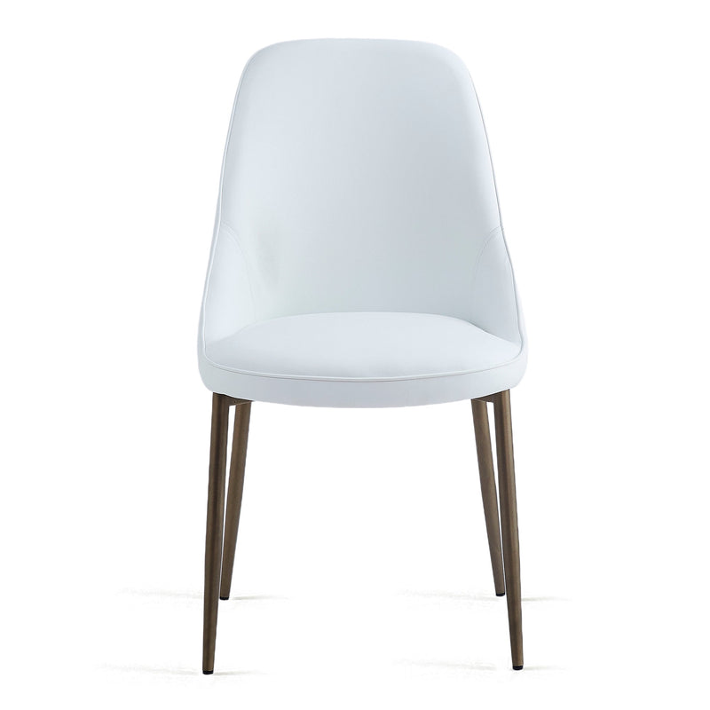 5. "Cleo Dining Chair, Set of 2, in White and Aged Gold - Perfect Blend of Comfort and Style"