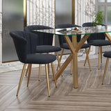 2. "Black and Gold Orchid Dining Chair, Set of 2 - Perfect for Modern Interiors"