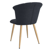 3. "Luxurious Orchid Dining Chair, Set of 2 in Black and Gold - Comfortable Seating"