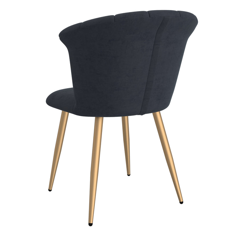 3. "Luxurious Orchid Dining Chair, Set of 2 in Black and Gold - Comfortable Seating"