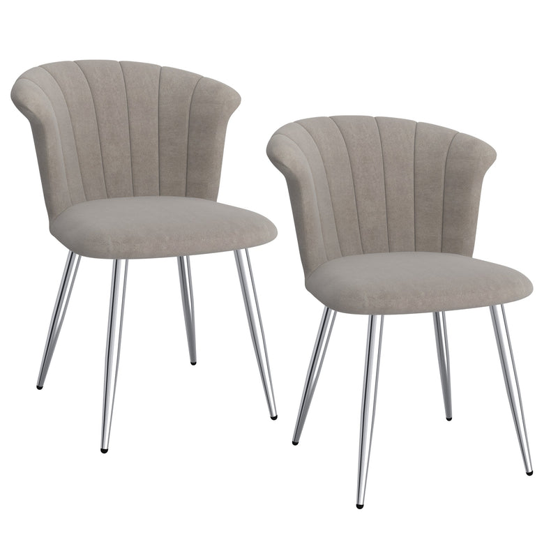 7. "Experience Comfort and Style with the Orchid Dining Chair, Set of 2 in Grey and Chrome"