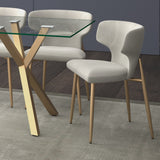 2. "Grey and Aged Gold Akira Dining Chairs - Stylish addition to any dining space"