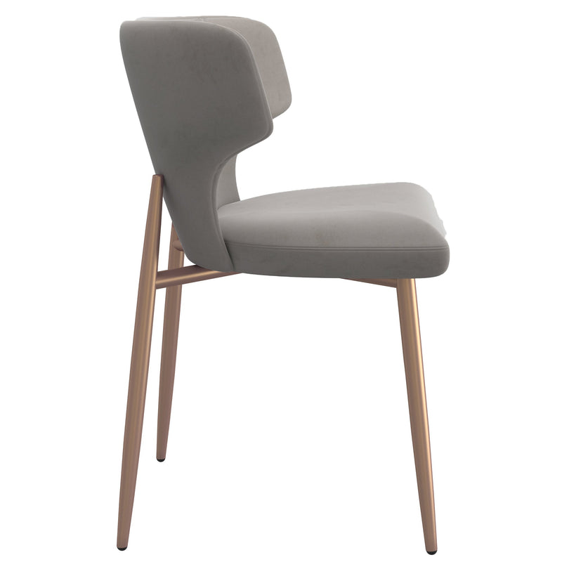 4. "Akira Dining Chairs in Grey and Aged Gold - Sleek design with a touch of luxury"