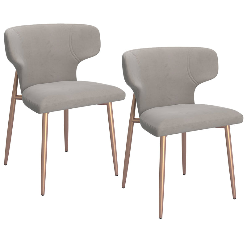 7. "Elevate your dining area with Akira Dining Chairs in Grey and Aged Gold"