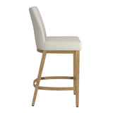 4. "Comfortable Beige Fabric Counter Stools, Set of 2, Jace Collection"