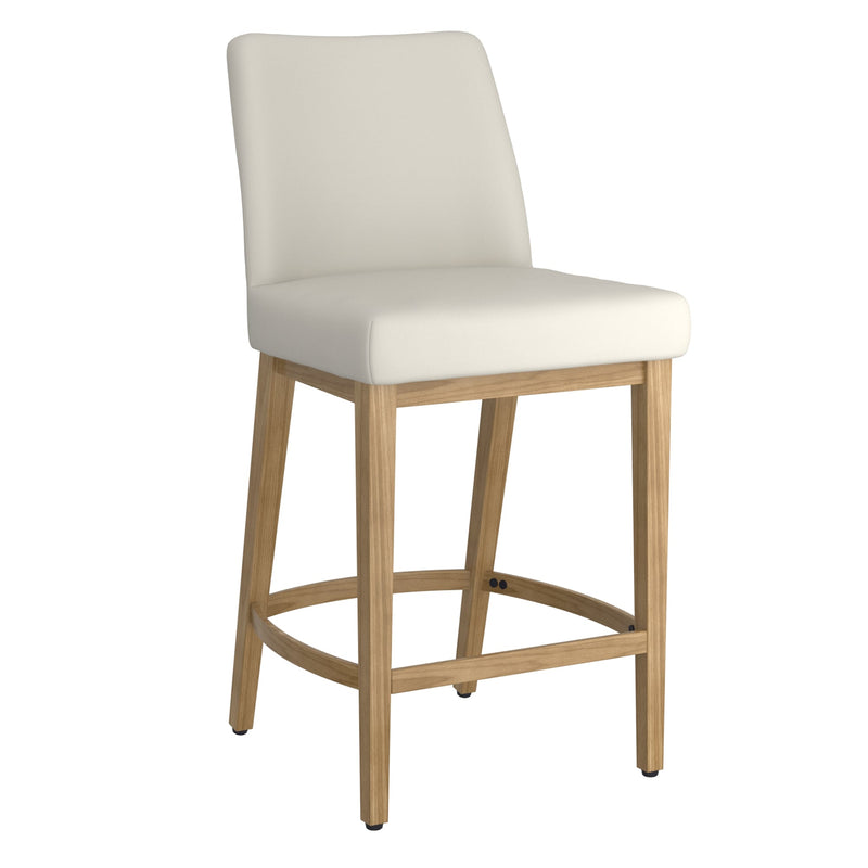 1. "Jace 26" Counter Stool, Set of 2, Beige Fabric and Natural Finish"
