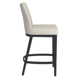 4. "Black and Beige Faux Leather Counter Stool, Set of 2"