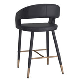 3. "Crimson 26" Counter Stool in Black and Aged Gold - Elegant design with a touch of vintage charm"