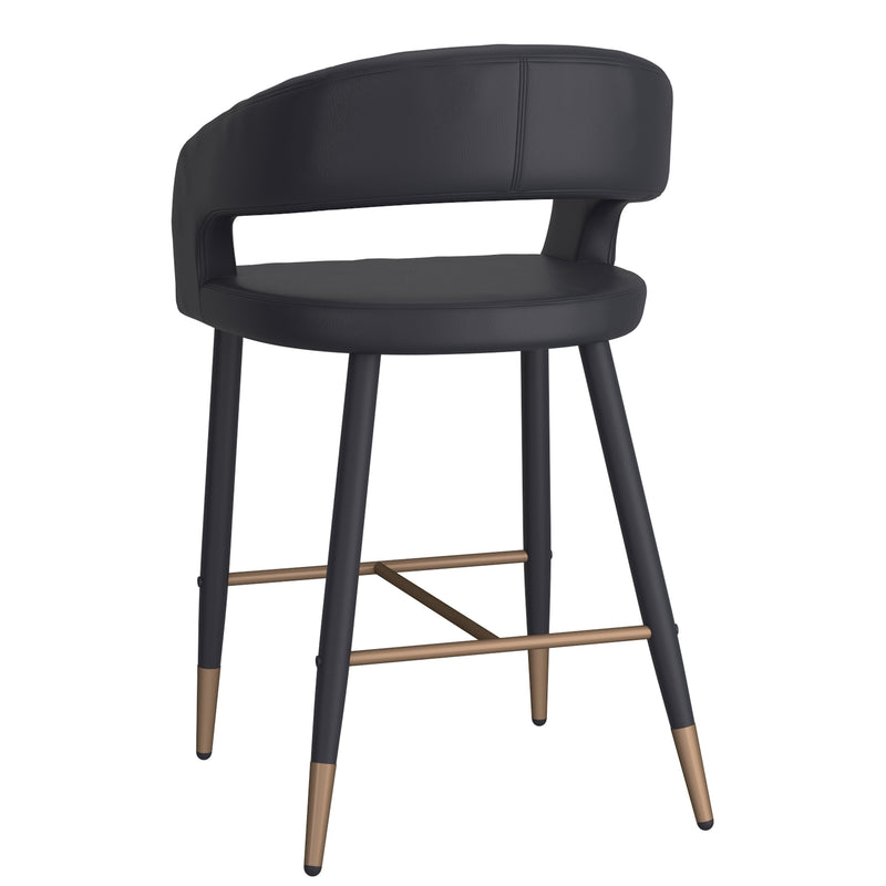 3. "Crimson 26" Counter Stool in Black and Aged Gold - Elegant design with a touch of vintage charm"