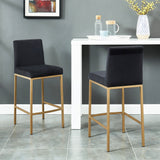 2. "Diego 26" Counter Stool, Set of 2 in Black and Aged Gold Leg - Contemporary design for modern interiors"