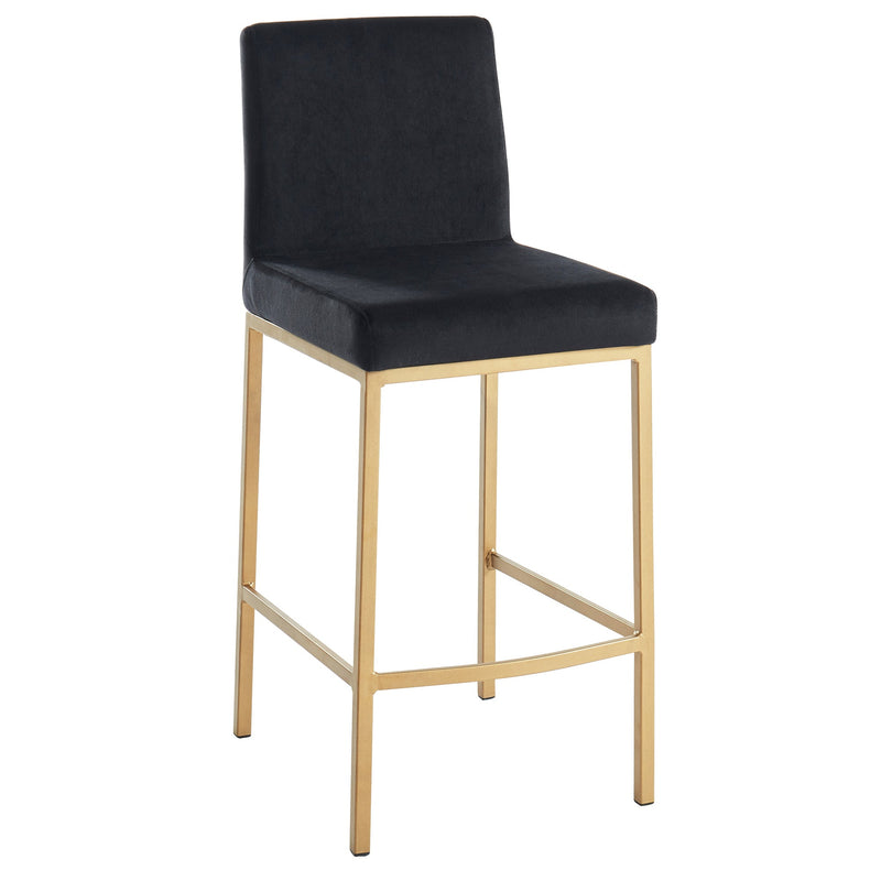 1. "Diego 26" Counter Stool, Set of 2 in Black and Aged Gold Leg - Stylish and comfortable seating option"