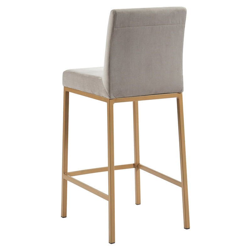 3. "Diego 26" Counter Stool, Set of 2 in Grey and Aged Gold Leg - Perfect addition to any kitchen or bar area"