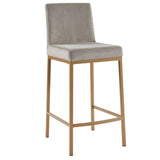 1. "Diego 26" Counter Stool, Set of 2 in Grey and Aged Gold Leg - Stylish and comfortable seating option"